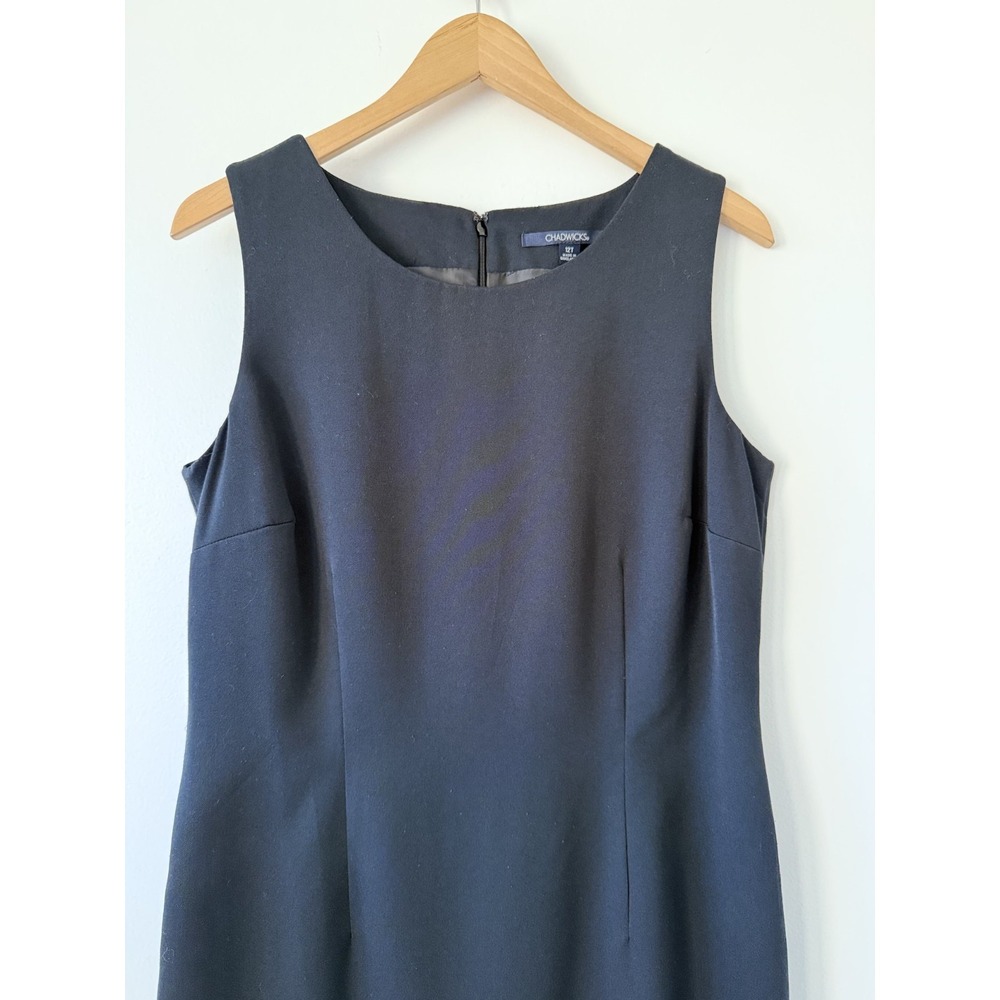 Chadwicks Black Sheath Dress Sleeveless 12 Tall Capsule Corpcore Minimalist